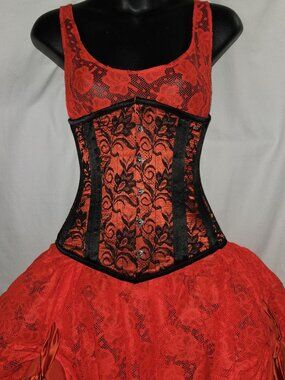 NWT XS/22" DUCHESS RARE LACE OVER LAST ONLY CORSET DOUBLE STEEL BONED HANDMADE